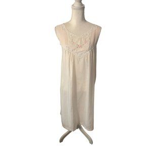 Vintage Vanity Fair Floral Lace Embroidered Nightgown Women S Cottagecore Pink